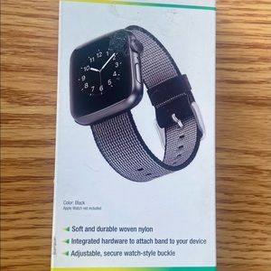 Apple Woven Nylon Watch Band, Black, Fits Sz 38/40MM, Buckle Style
